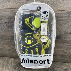 Uhlsport Supergrip Flexframe Carbon Goalkeeper Gloves Black Fluo Yellow Size 8